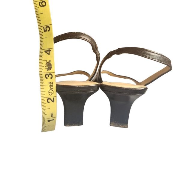 Ann Taylor Carolina Heels Open Toe Sandal Black Womens Size 7M - Picture 12 of 14